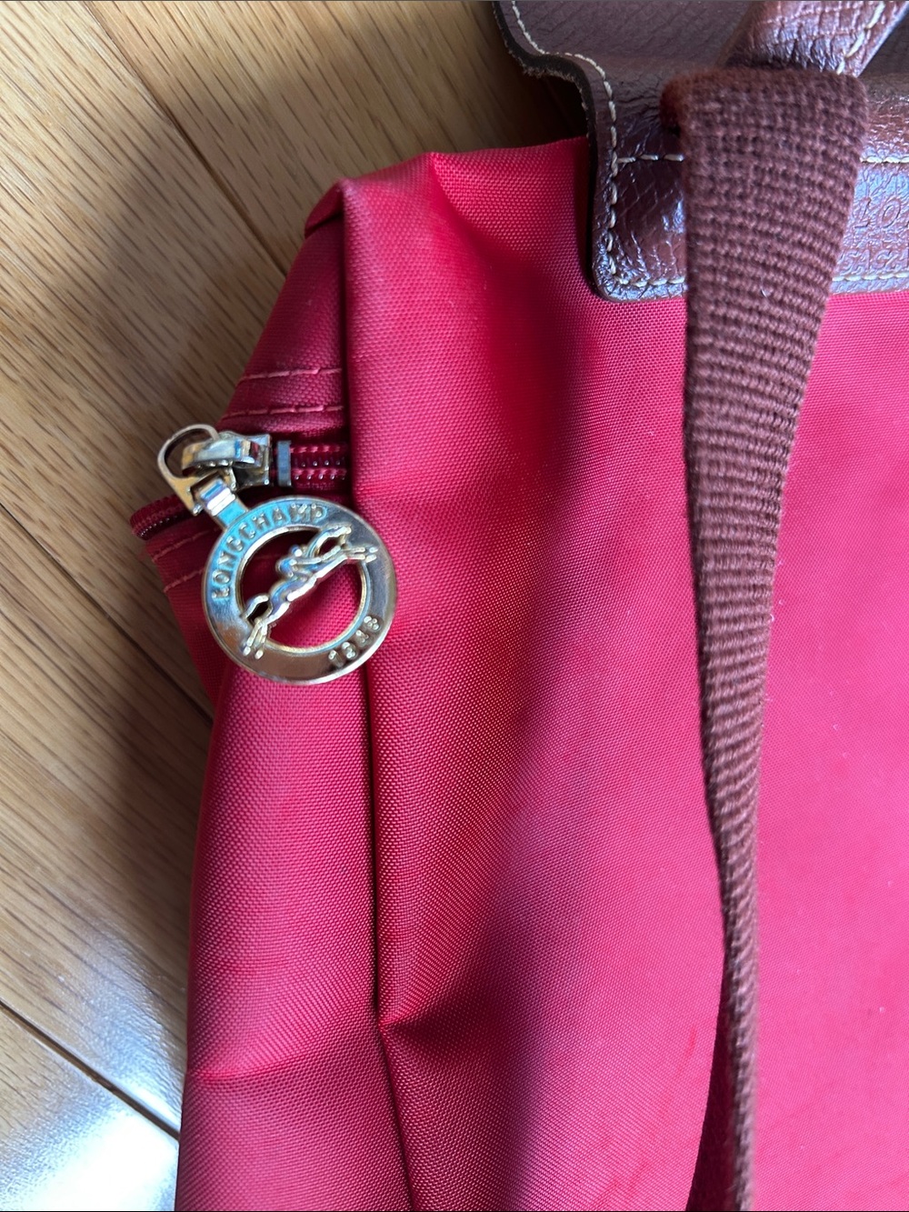 Longchamp Red Classic Nylon Backpack - Picture 6 of 7